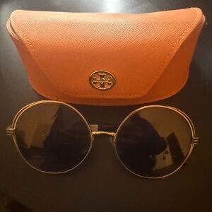Tory Burch Gold Frame Sunglasses with Orange Case